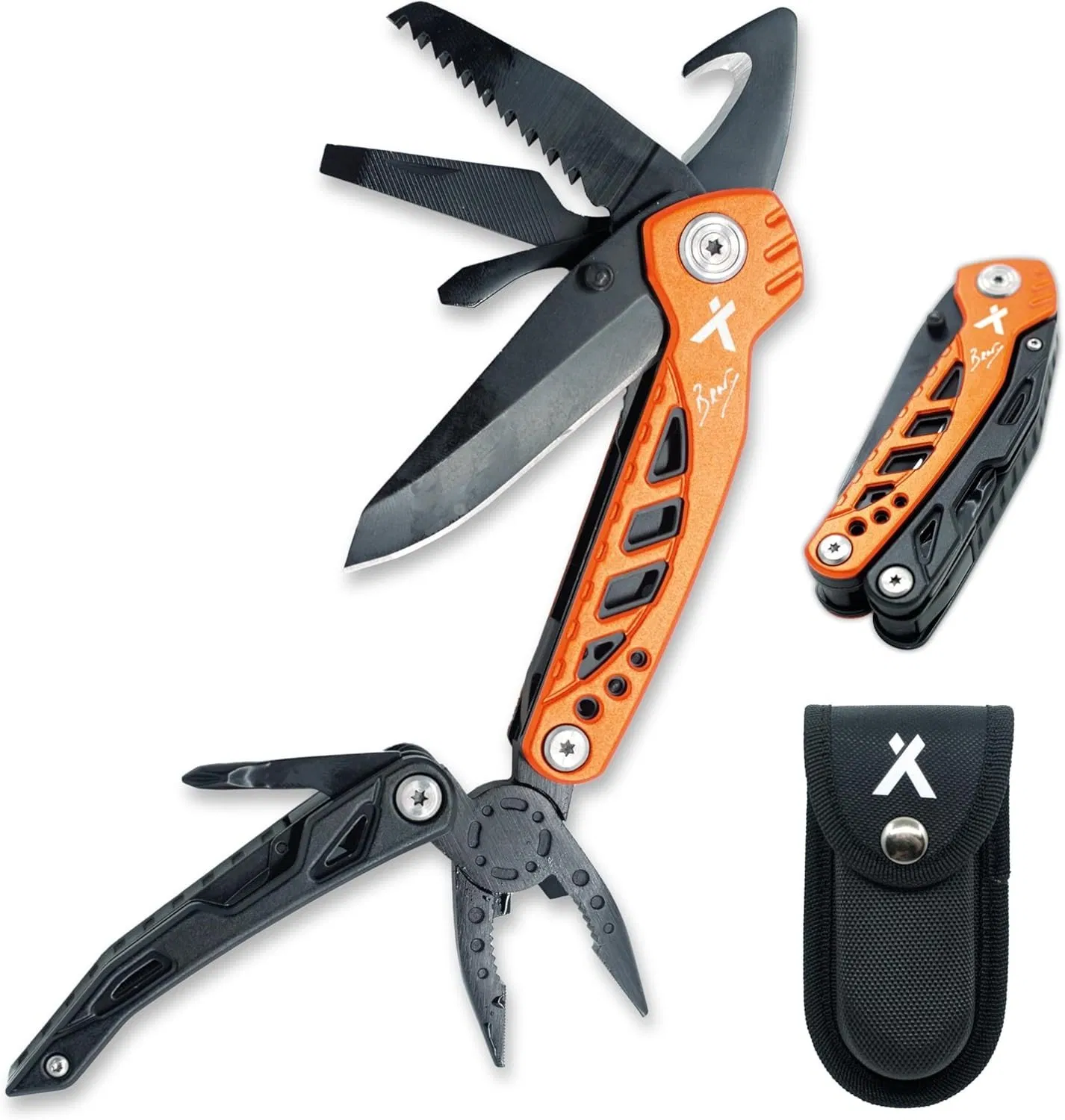 Utility Tool by Bear Grylls, Multitool Pocket Knife for Camping, Hiking, EDC and Survival, with Bottle & Can Opener, Pliers, Screwdriver