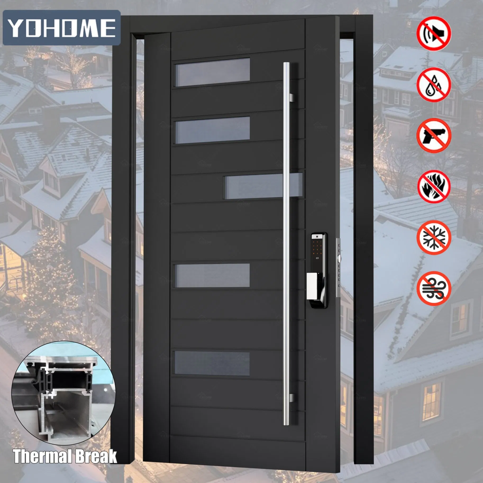 Металлические поворотные двери Yohome для дома