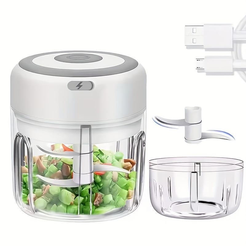 Mini Electric Garlic Chopper Smart Kitchen Gadget for Baby Food Cooking Stainless Steel Blade Food Grade Material