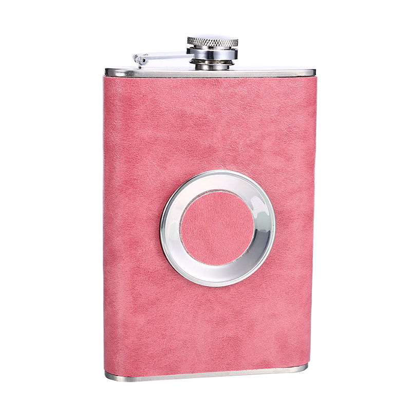 8oz Stainless Steel Cup Wine Pot Vadka Hip Flask with Zipper Bottle