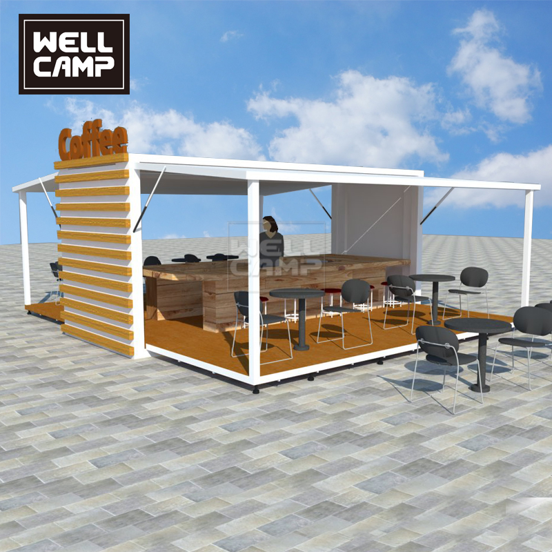 Prefabricated Outdoor Expandable 20FT 40FT Container Shops for Coffee Restaurant Store & Bar