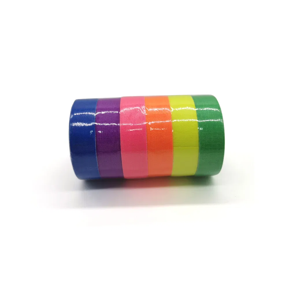 Fluorescent Adhesive Tapes Gaffer Tape UV Blacklight Reactive Neon Tapes for Parties Art Craft Decorations