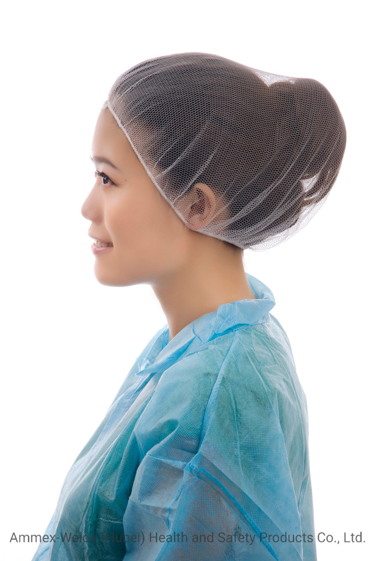 Comfortable Ventilate Disposable Use Nylon Hairnet with Single Elastic Rubber for Gathering Hair to Keep Sanitary