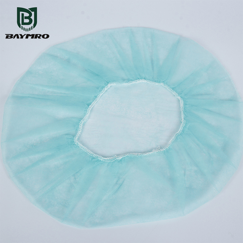 High Quality Disposable Breathable Dustproof PP Nonwoven Round Hairnet Cap En 13688