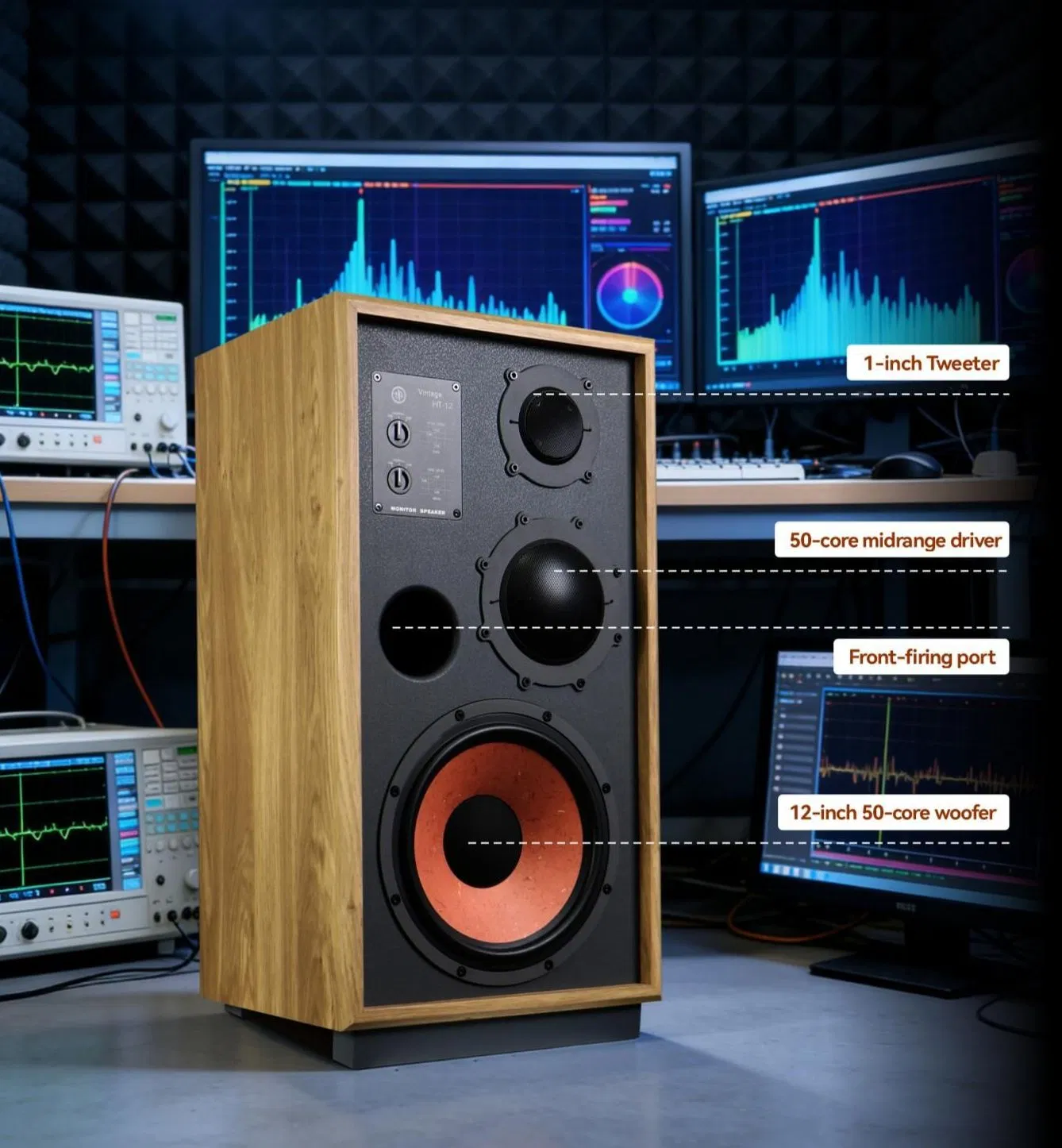 Industry Preferred Choice Three-Way Crossover Full-Range Monitoring Audio Speaker for Home Theater Use