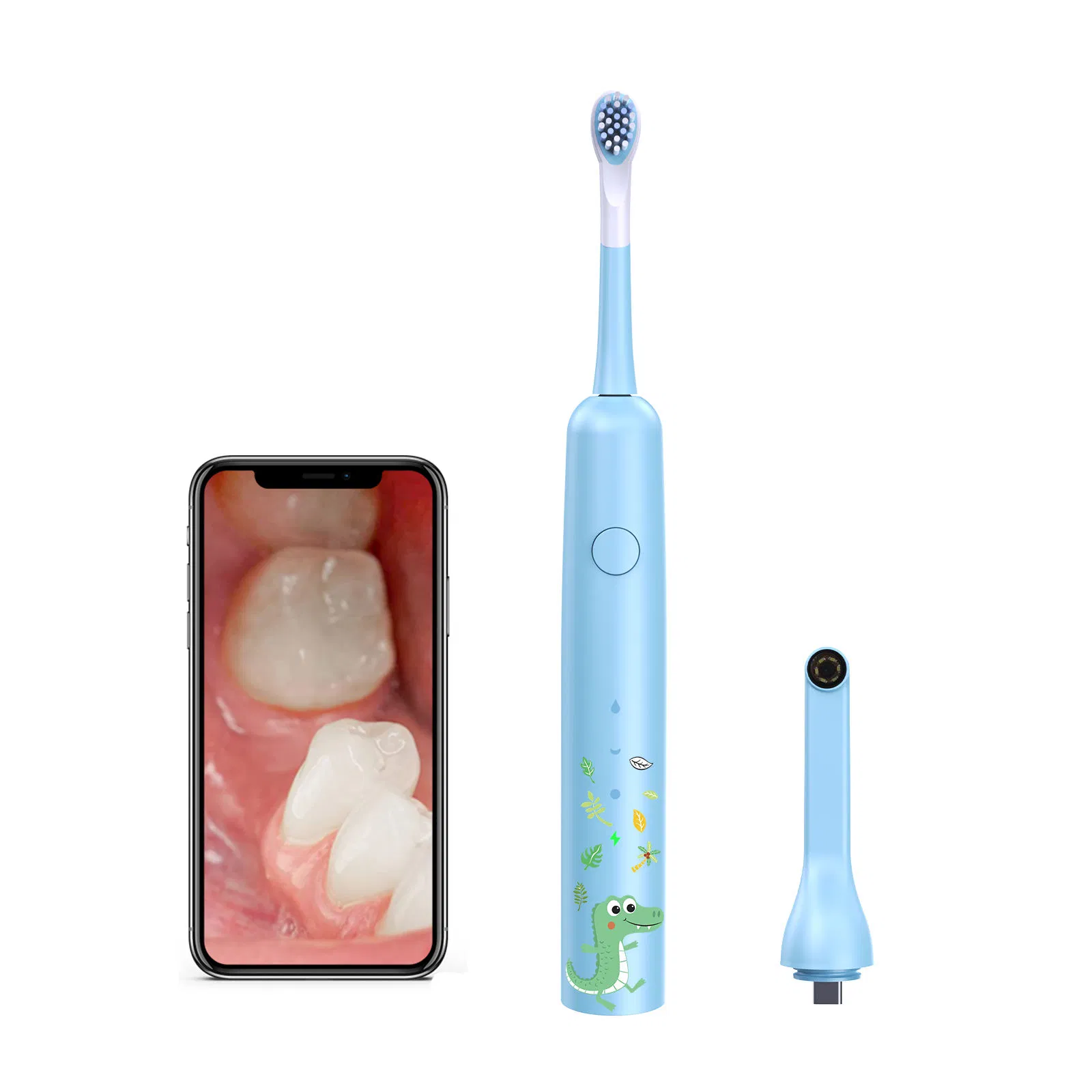 Jssan Smart APP Sonic Electric Toothbrush 15 Modes with Dental Intraoral Camera for Children