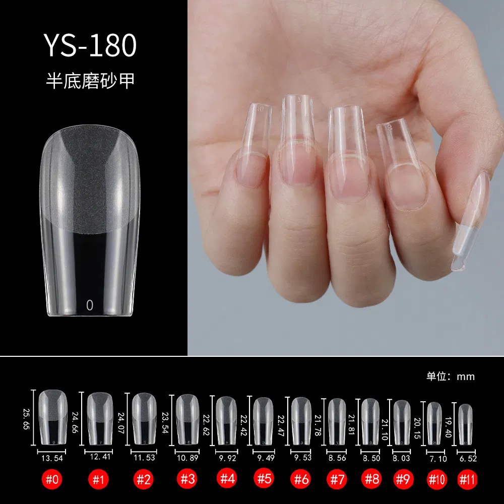 Full Cover Tapered Square Press on Nails Tips Clear Fingernail Extension