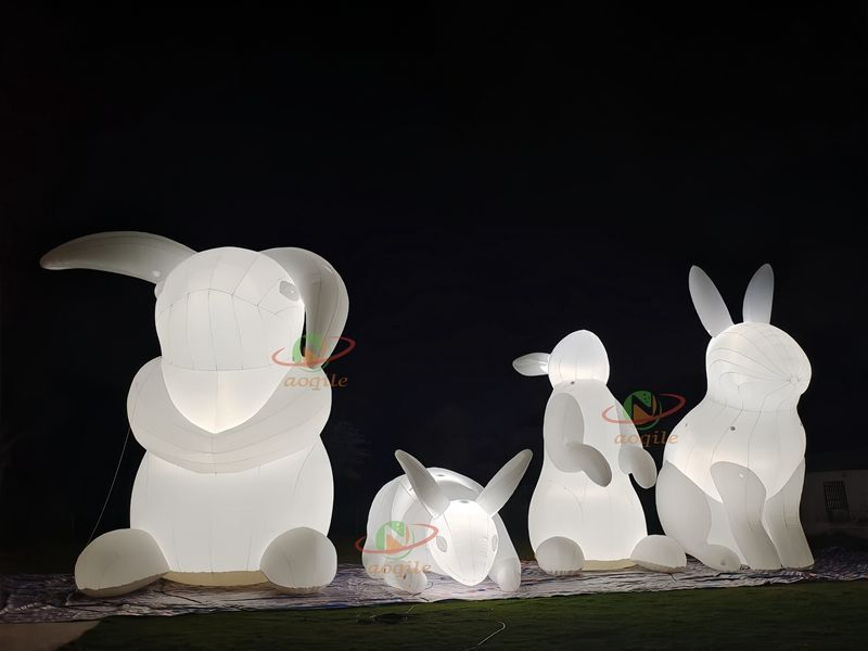 Custom Easter Bunny Decoration White Inflatable Rabbit, Inflatable Rabbit Mascot for Event Decor Advertising