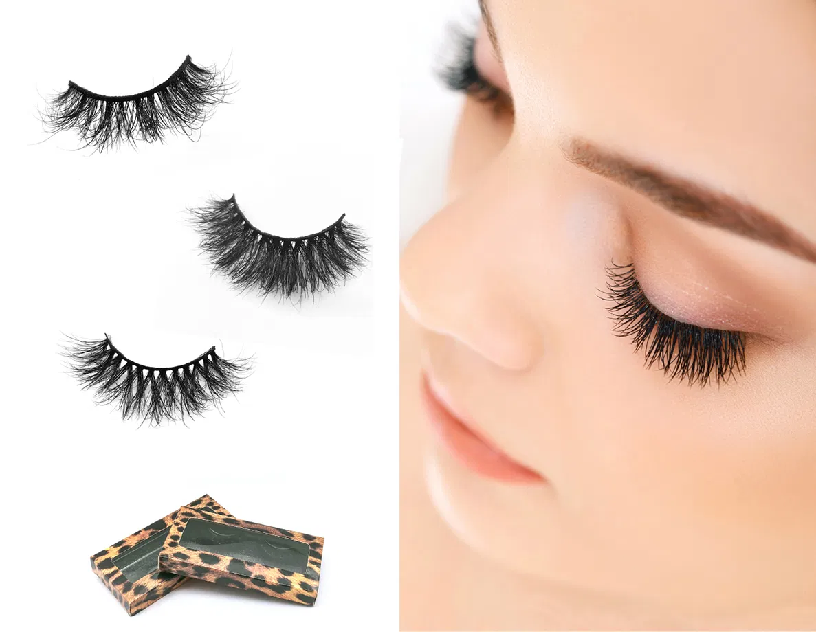 3D Faux Mink Lashes, Fake Eyelashes 3D False Eye Lashes with Customized Packaging Box