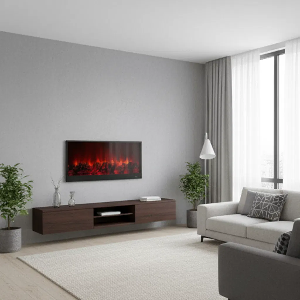 Multi-Color Remote Control Electric Fireplace with Adjustable Brightness