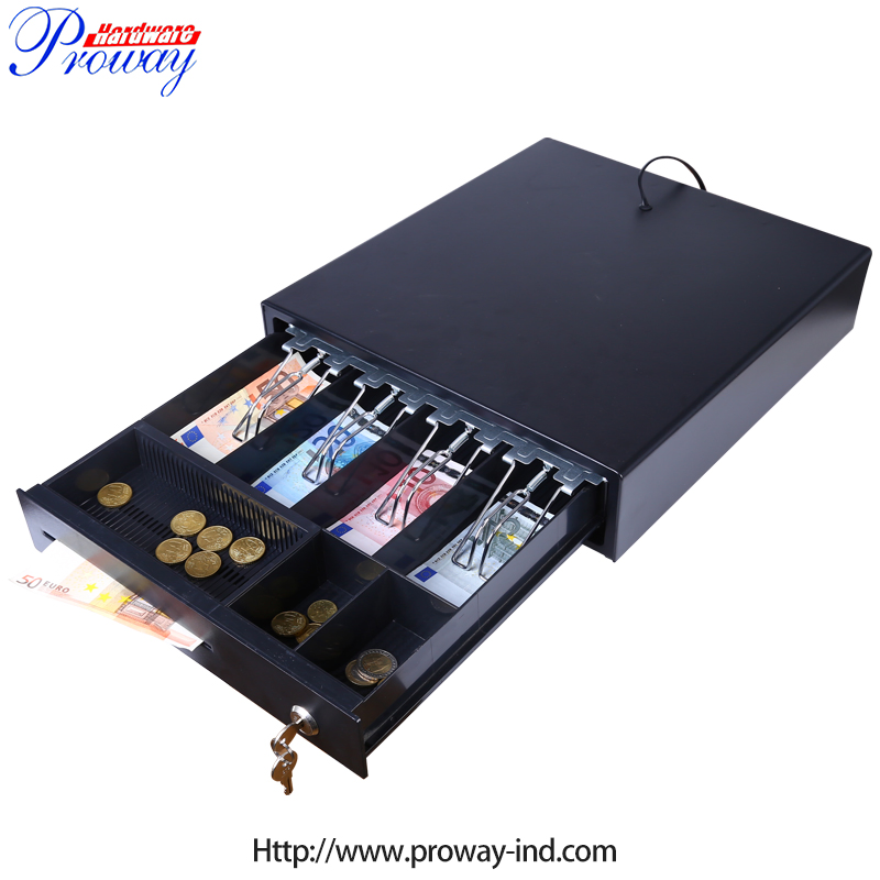 Automatic Metal Rj11 Trigger Smart Electronic Cash Register Machine POS Terminal Fliptop Cash Drawer with 4 Bill