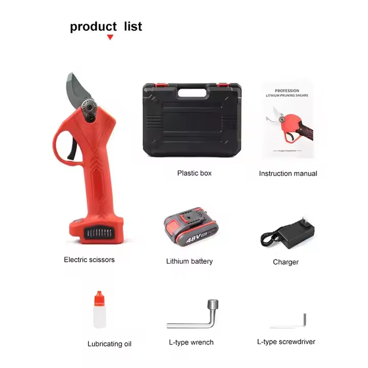 Electric Pruning Shears Professional Gardening Electric Power Shears with Batteries, Sk5 Replacement Blades and Fast Charger