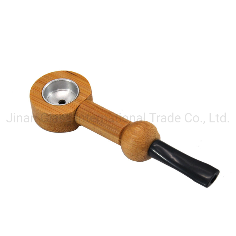 Tobacco Pipes Wood Pipe with Metal Bowl Glass Pipe Smoking Water Pipe