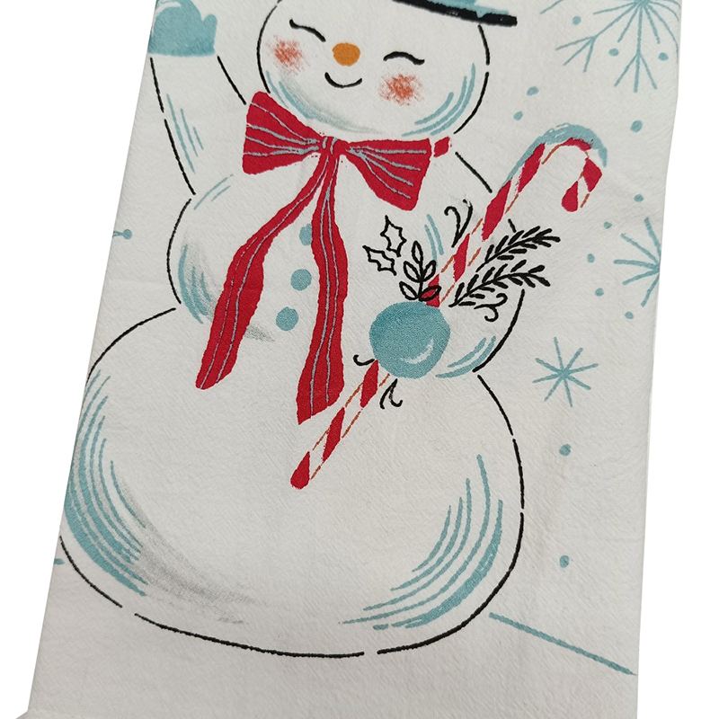 Esun Printed Reusable Rectangle Hand Drying Tea Towel for Xmas Home Decor