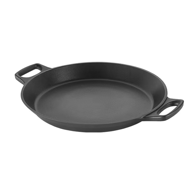 High Quality Factory Price Die Cast Cooking Pot Seafood Two Handles Paella Pan with Induction Bottom