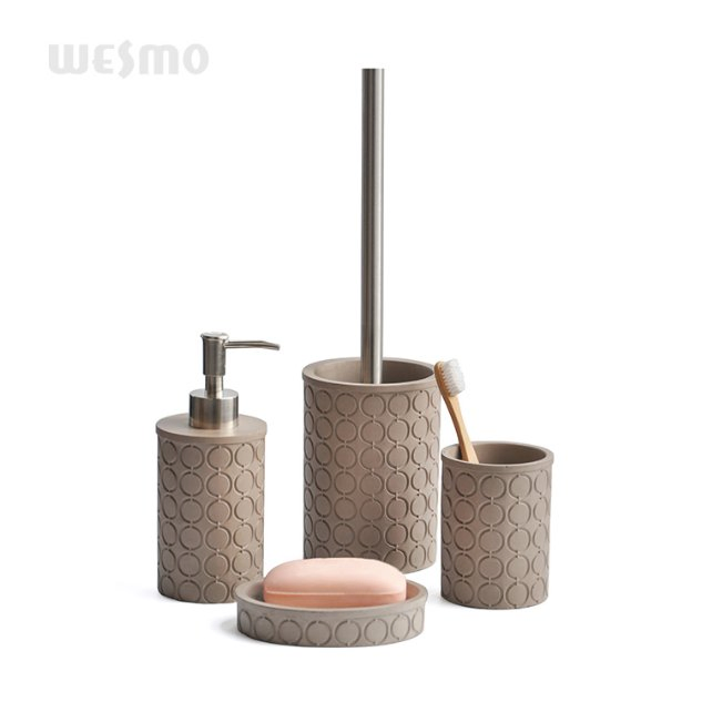 Stylish Modern Cement Bathroom Set Lotion Dispenser