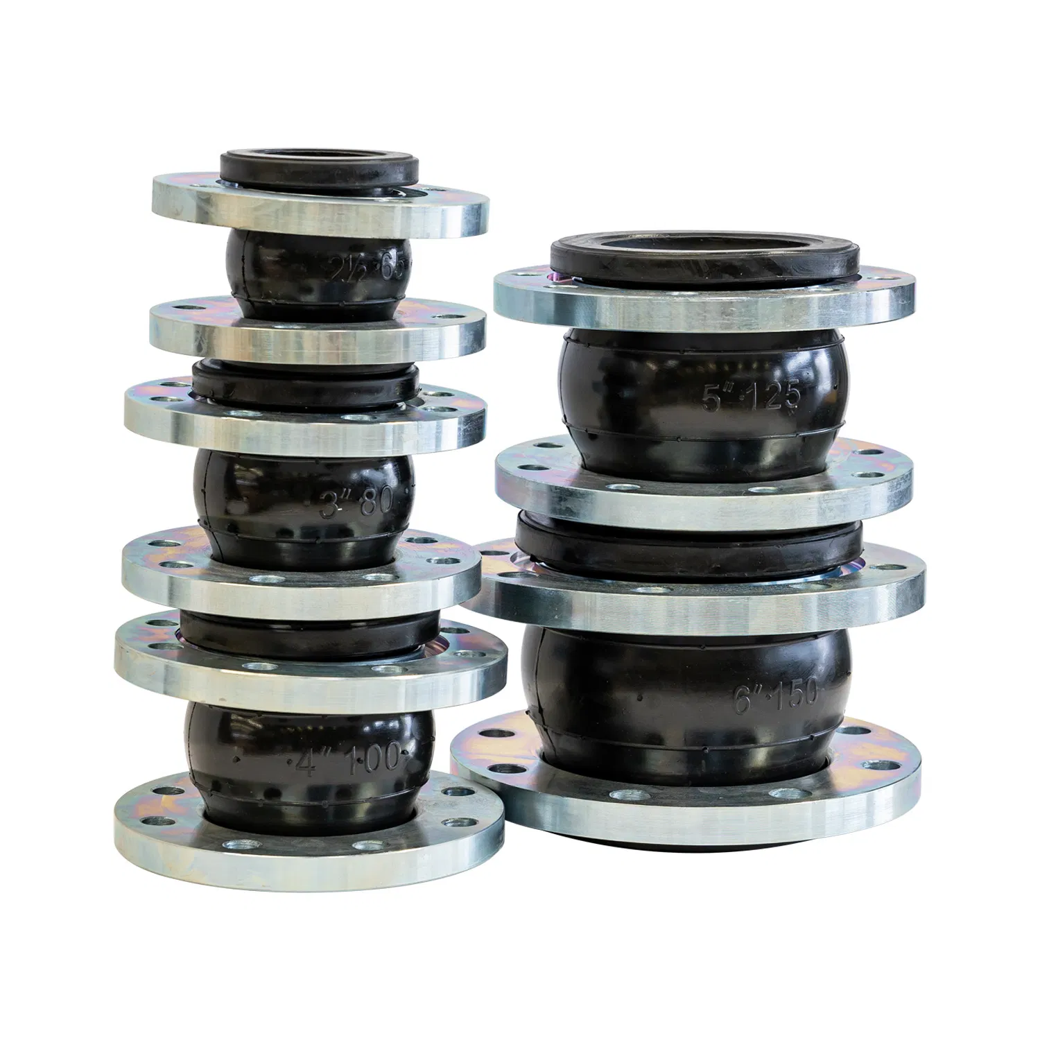 DN65 DN80 DN100 DN125 DN150 DIN Pn10 SS316 Food Grade Flange Connection Flexible Single Bellow Rubber Expansion Joint