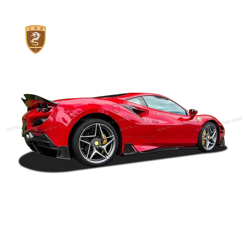 Карбоновый обвес Ferrari F8 в стиле MSY: передний спойлер, канарды, пороги, диффузор, заднее антикрыло