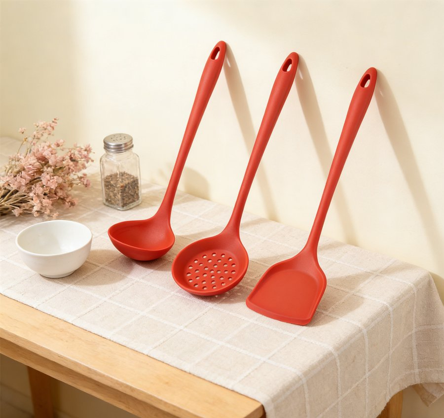 Long Reach Silicone Kitchen Tools - Large Utensils Set