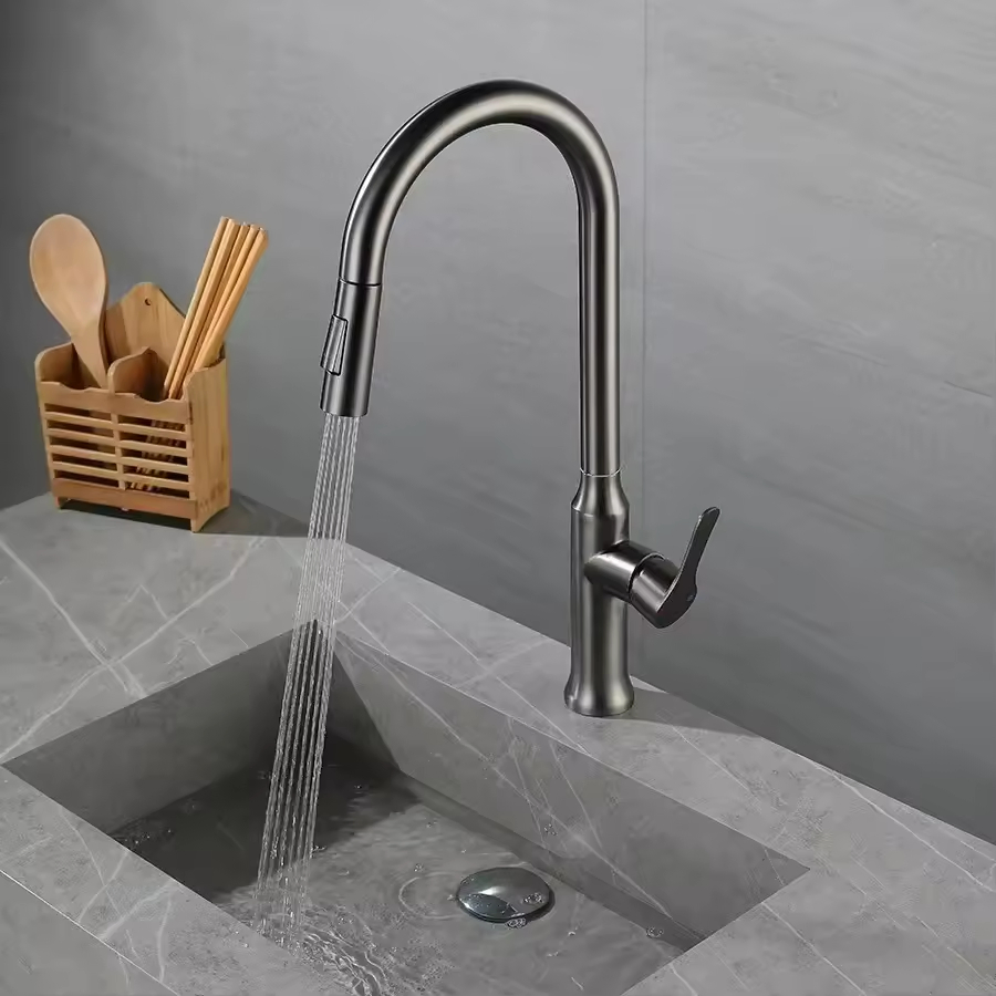 Pull out Pull Down Kitchen Mixer Sink Faucet 304 Stainless Steel Kitchen Tap Faucet