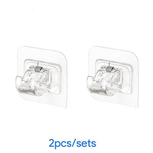 Nail-Free Adjustable Curtain Rod Holder Clamp Hooks
