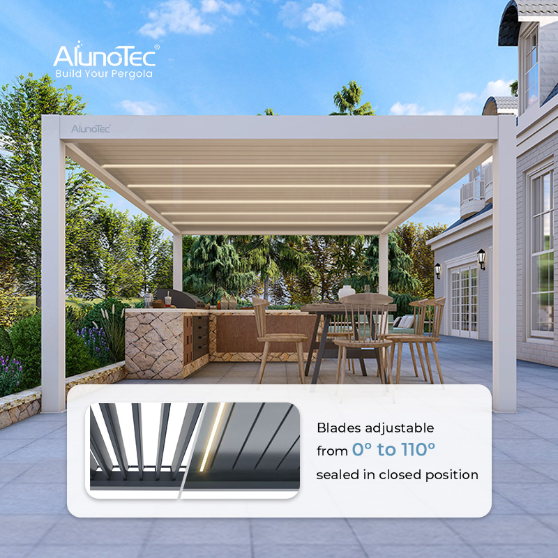 AlunoTec Prefabrivated Building Outdoor Garden Aluminum Pergola