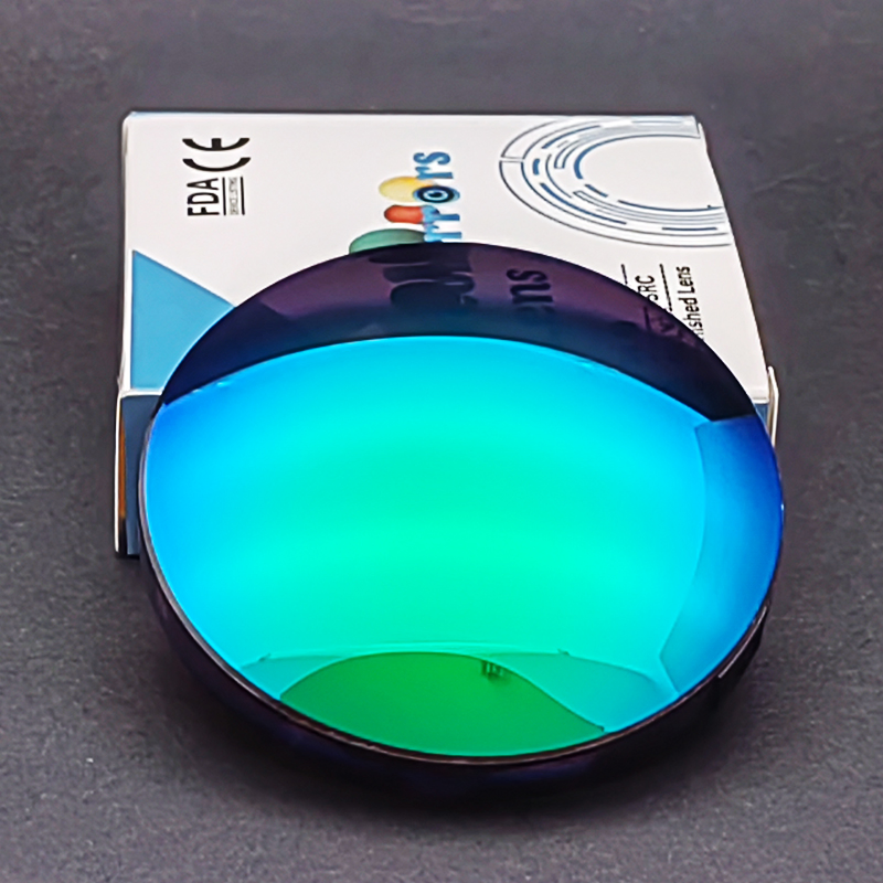1.591 PC Semi Finished 85% Tinting Gray Mirror Green Ar Glasses Lens