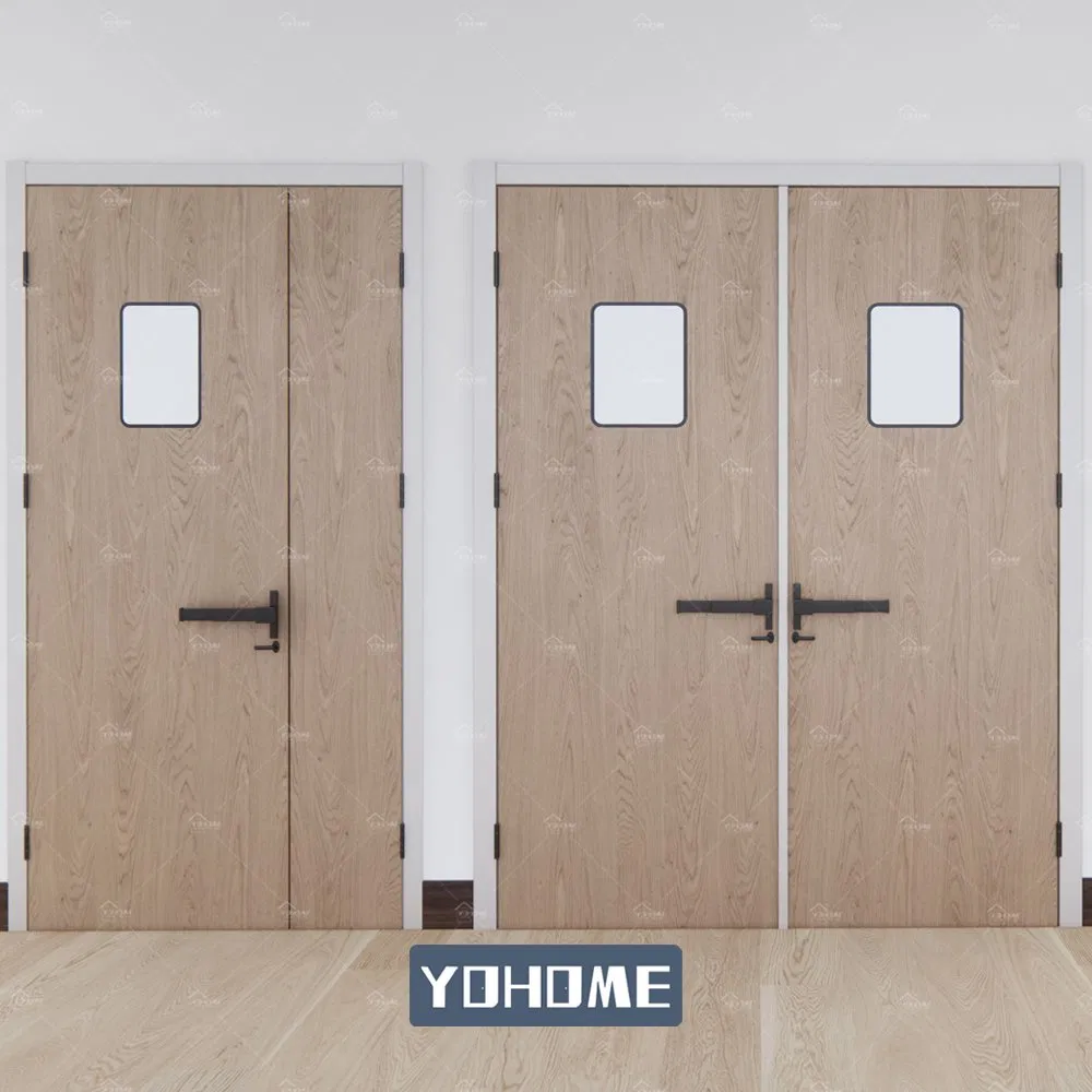 Yohome Mall School Condo Hotel 1.5 Hours Steel Fire Rated Door Galvanized Steel Fire Doors Commercial Building Fire Proof Doors