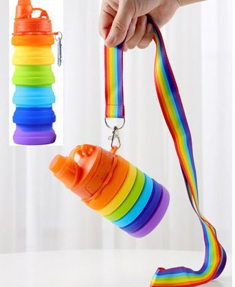 Складная силиконовая бутылка для воды Rainbow
