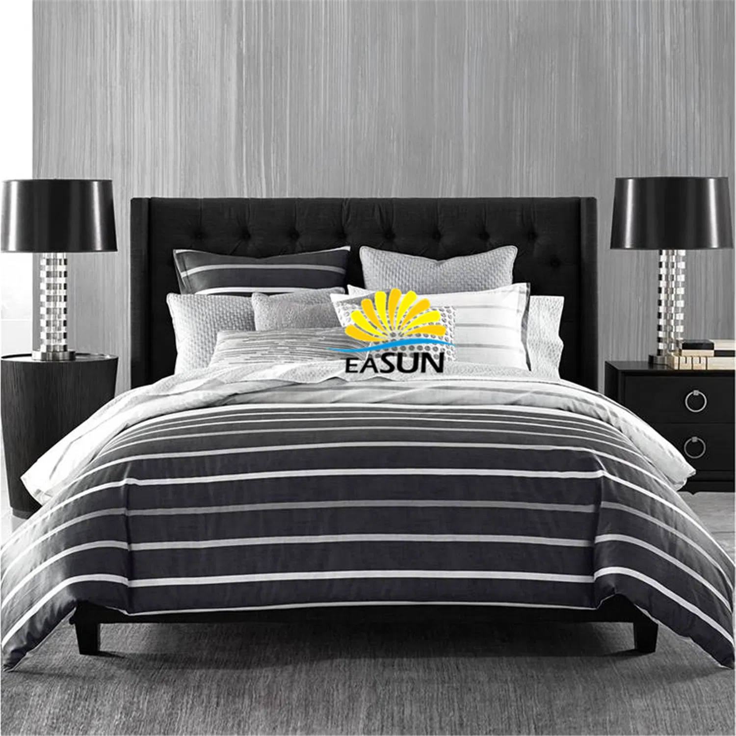 Black Quilted Bedding Cotton Bed Cover Velvet Bed Cover Bamboo Comforter Set