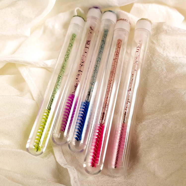 Wholesale Mascara Wands Tube Spoolie Cleaning Brush Disposable Eyelash Brush Cleaner Holder Lash Brushes for Eyelash Extension