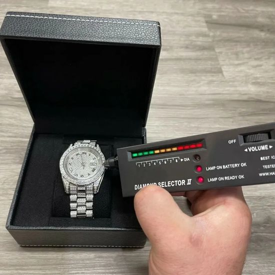 Super Cloned Moissanite Diamond All Ice Crystal Chronograph Vvs Clarity Diamond Watch