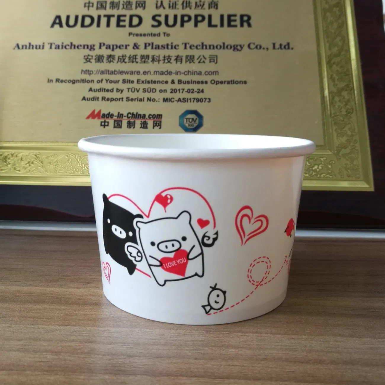 Cheap and Good Quality Disposable Paper Snack Cups Ice Cream Cups with Logo Print
