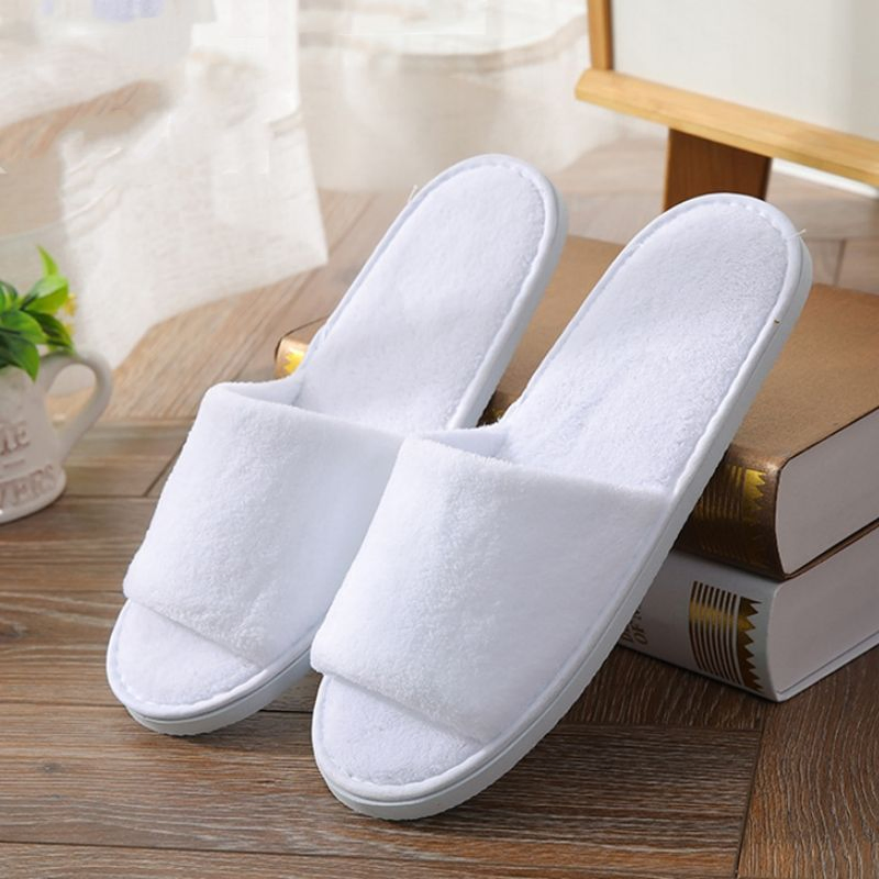 Custom Disposable Hotel SPA Soft Coral Fleece/Waffle Fleece Slippers