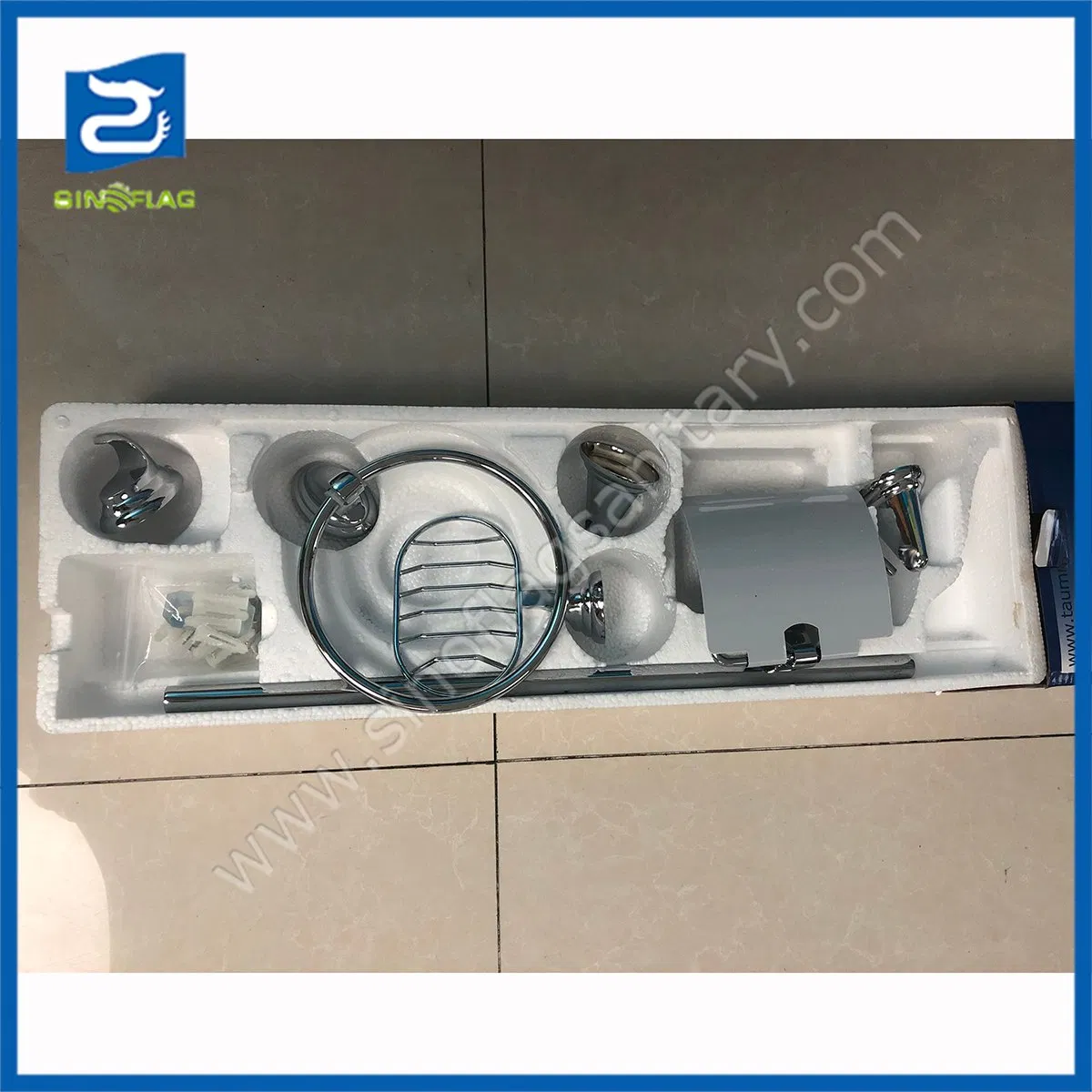 Zinc Set Accessories Bath 5 Pieces Metal Bathroom Fitting