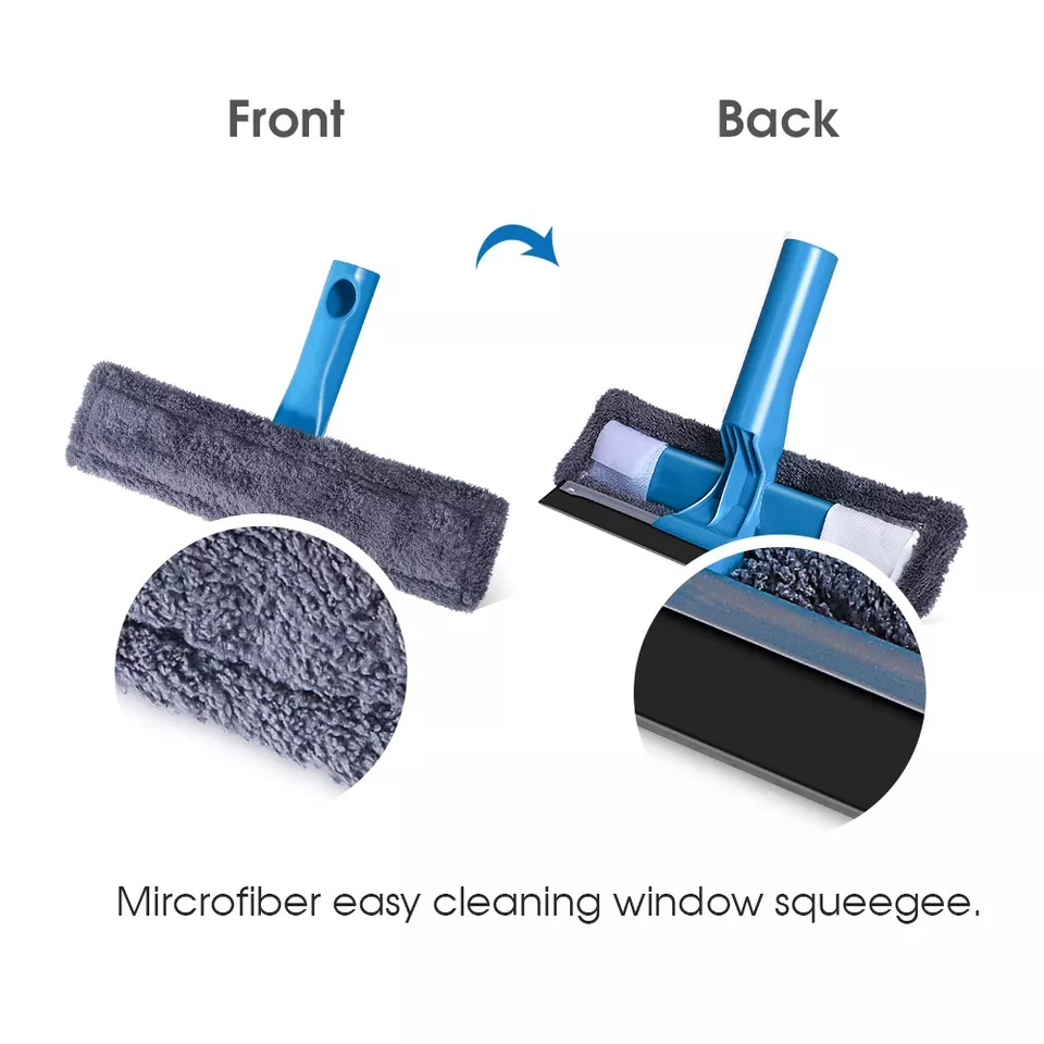 Microfiber Floor Window Cleaning Poles Telescopic Spray Glass Cleaner Squeegee
