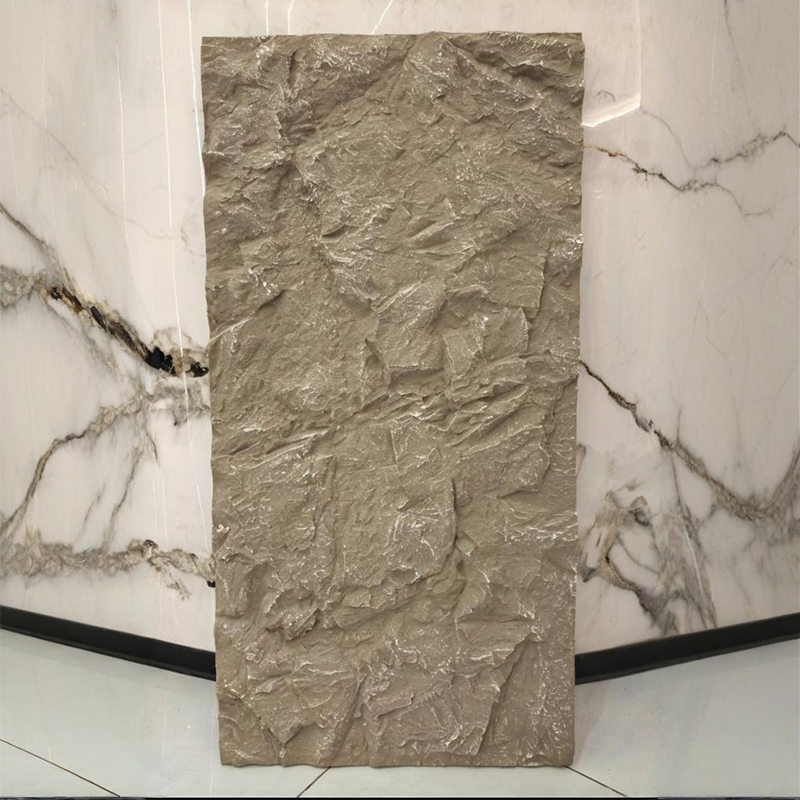 Flexible Polyurethane Stone 3D PU Stone Sheets Panel Tile for Wall Decoration