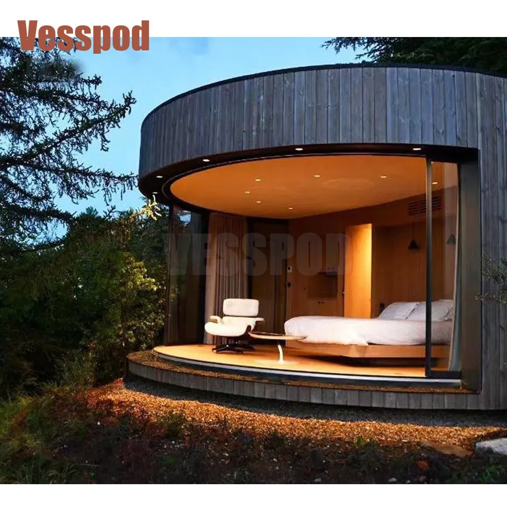 Vesspod Outdoor Custom Big Round House Quick Installation Circle House Prefab Homes Airbnb Villa Hotel Glamping Dome Wooden House Luxury Circle Frame