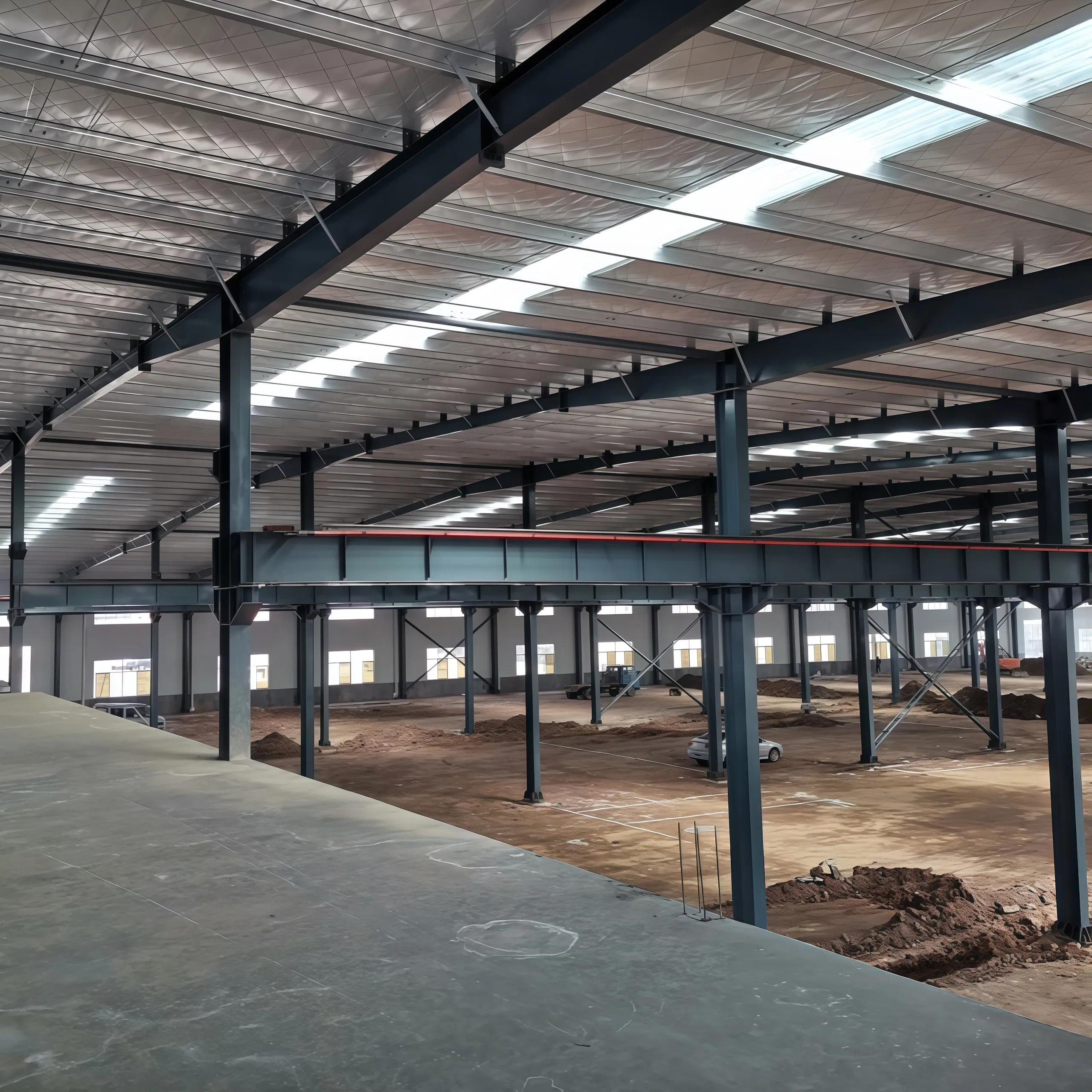 Customized Prefab Light Steel Structure Warehouse Buildings with Wall and Roof Panel