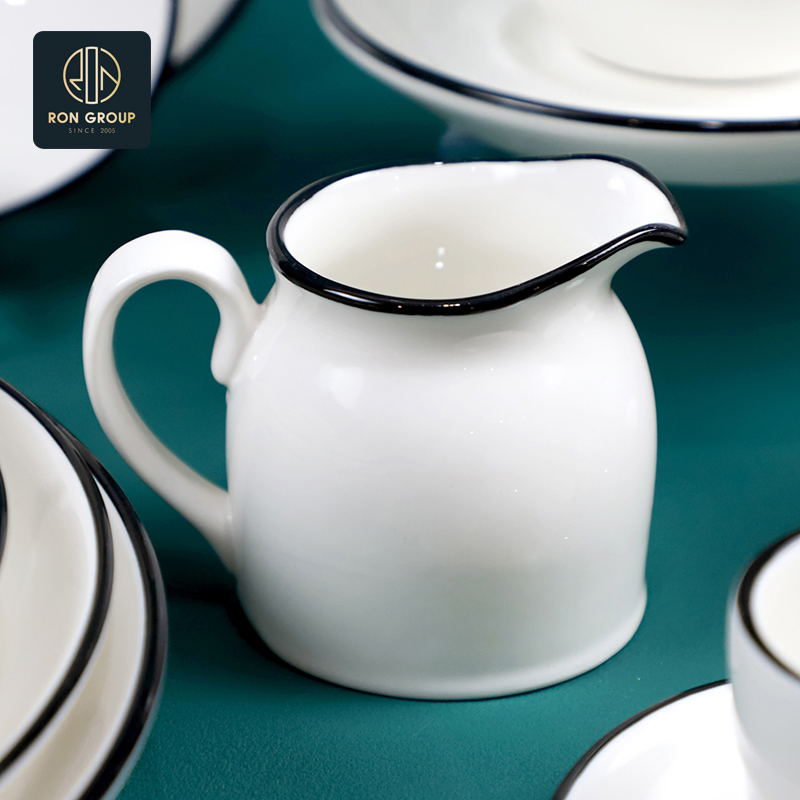 Traditional Porcelain Coffee Cafe Creamy Container Customized High Quality Ceramic Milk Pot