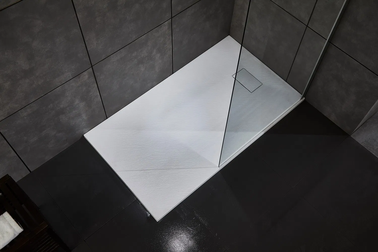 Anti-Slip Rectangular White SMC Shower Tray