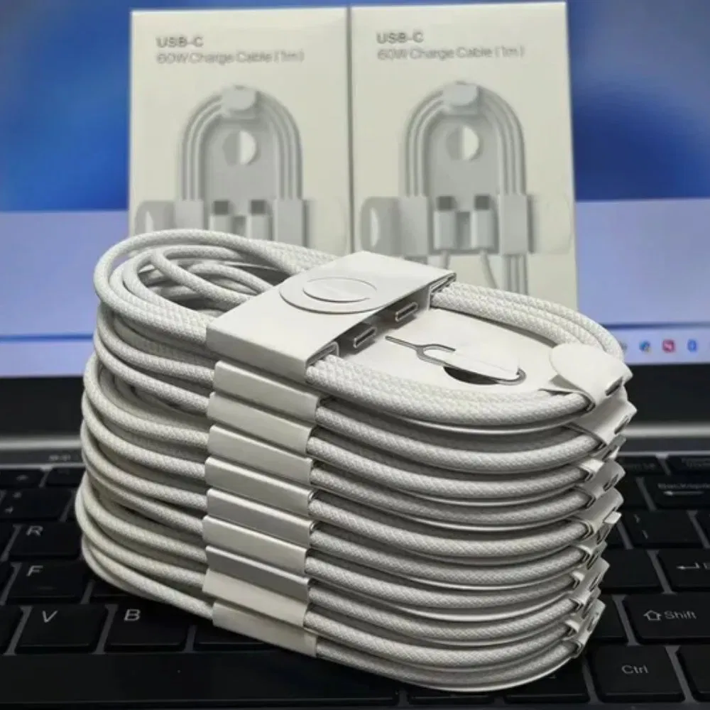 Factory Wholesale Pd60W Nylon Braided USB-C C to C Cable Fast Charging Type-C for IP16 Phone