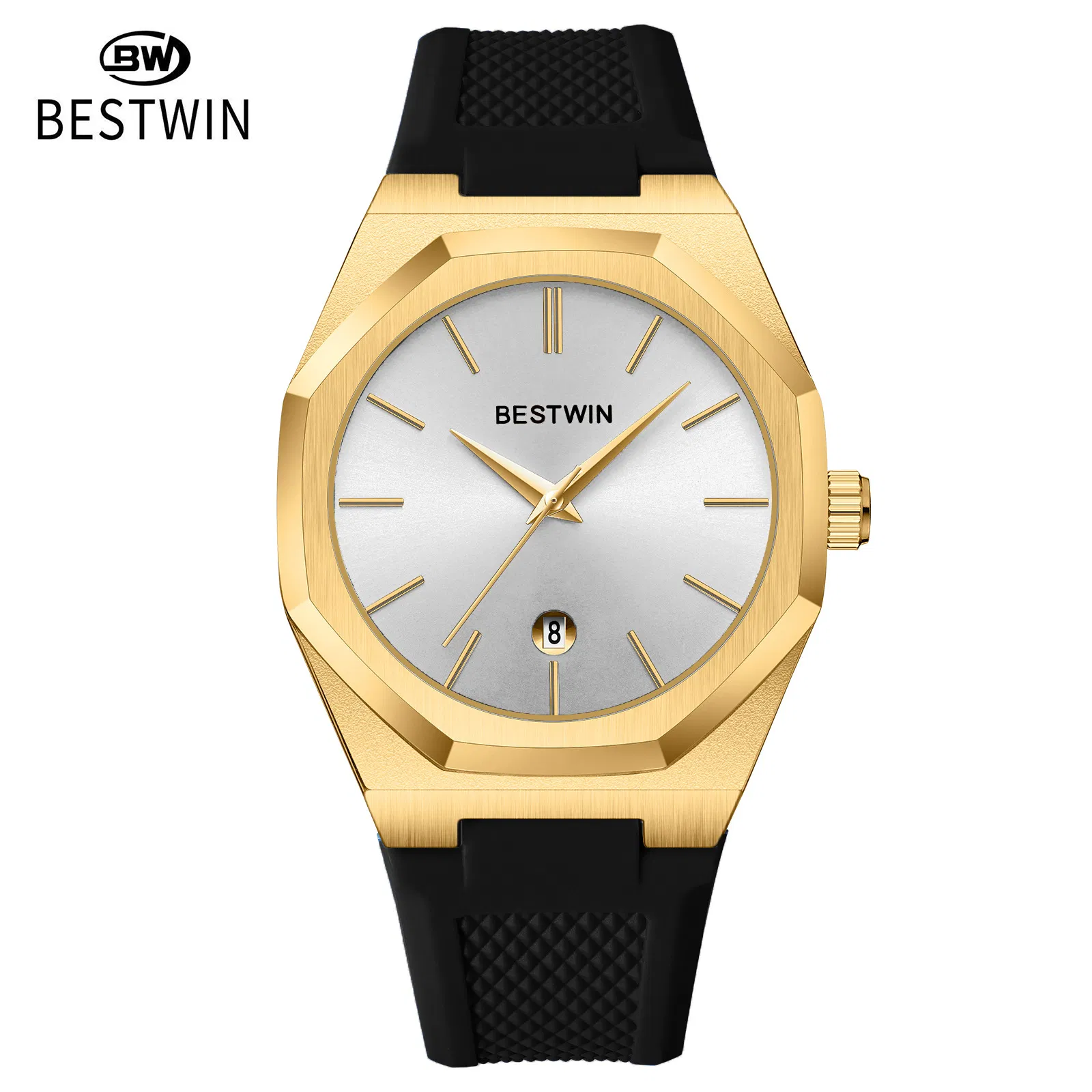 Hot-Sale Brand 8438 Men's Silicone Strap Fashion Casual Quartz Watch