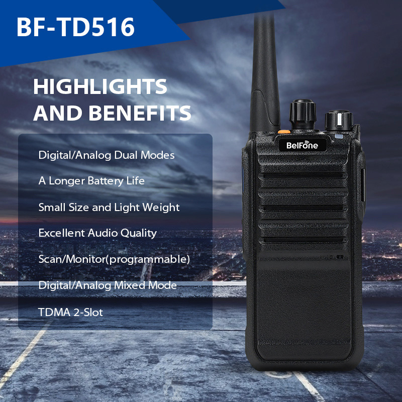 Портативная рация BelFone BF-TD516 с дальностью 12 км