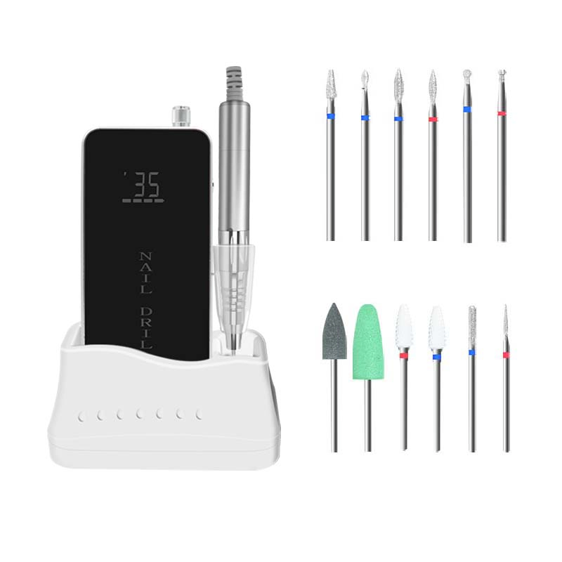 Portable Cordless 35000rpm Brushless Motor Nail Art Electric Nail File Home DIY