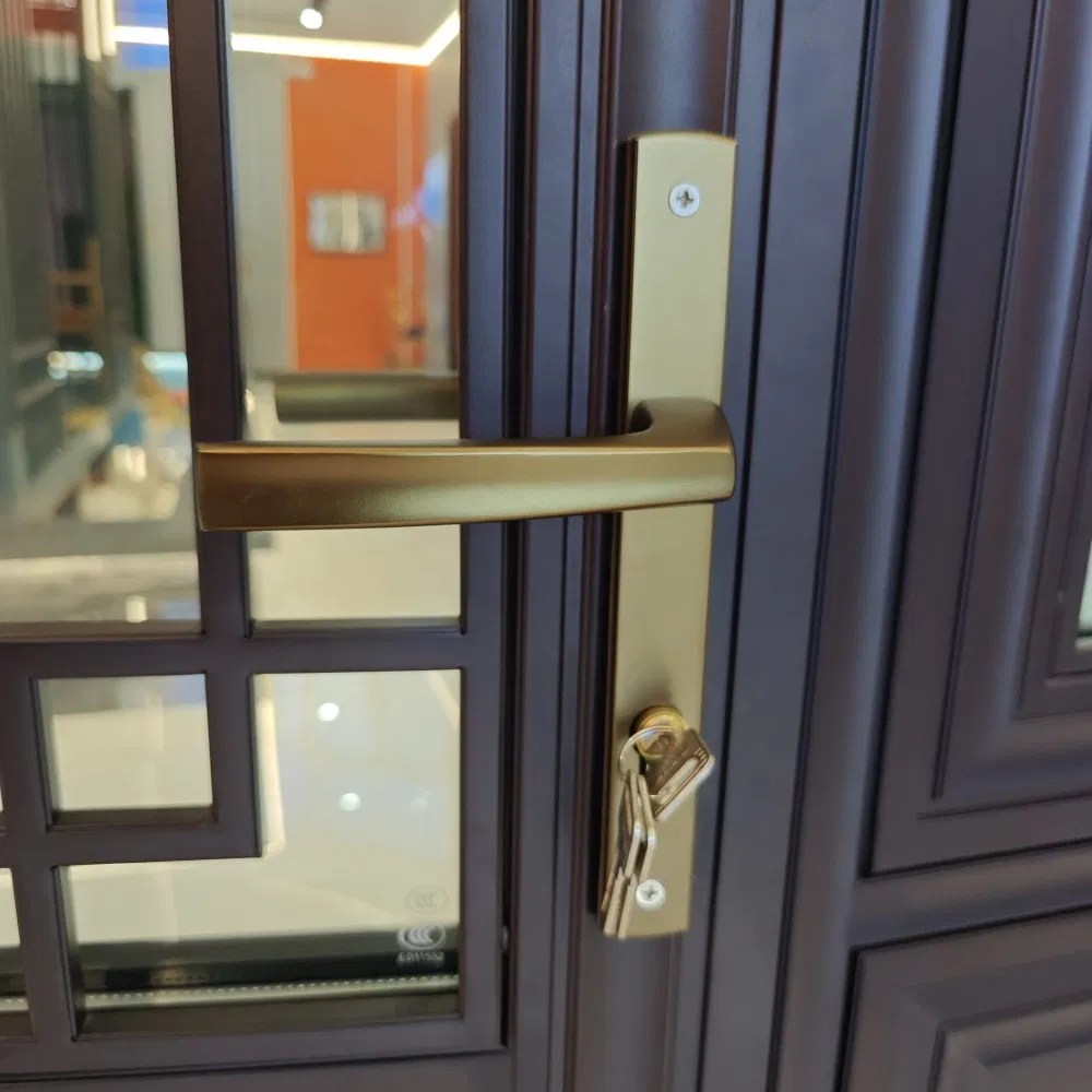 Decorative Oriental Antique Window with Carved Hardwood and Powder Coated Aluminum Structure