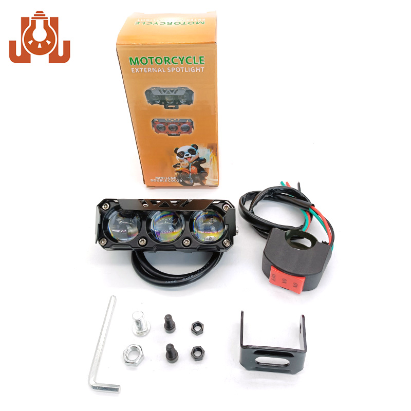 Двухцветная светодиодная фара-противотуманка для мотоцикла 12-80V