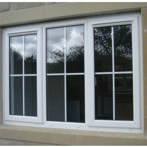 White Color Double Glazed UPVC Casement Windows with Mosquito Net