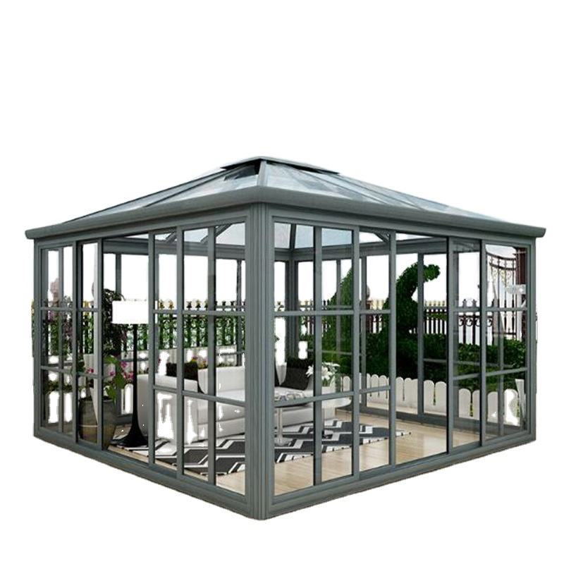 Contemporary Modern Design Aluminum Frame Patio Glass 4 Season Sunroom Houses