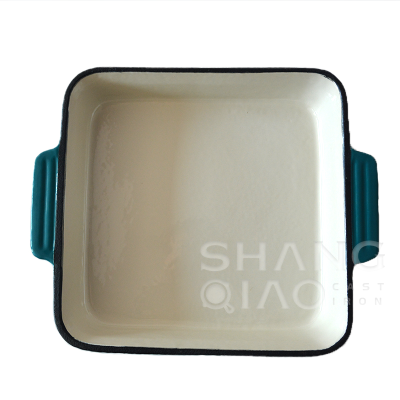 Чугунная эмалированная форма для запекания прямоугольная